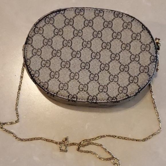 Beige and Burgundy Crossbody Bag - Picture 2 of 4